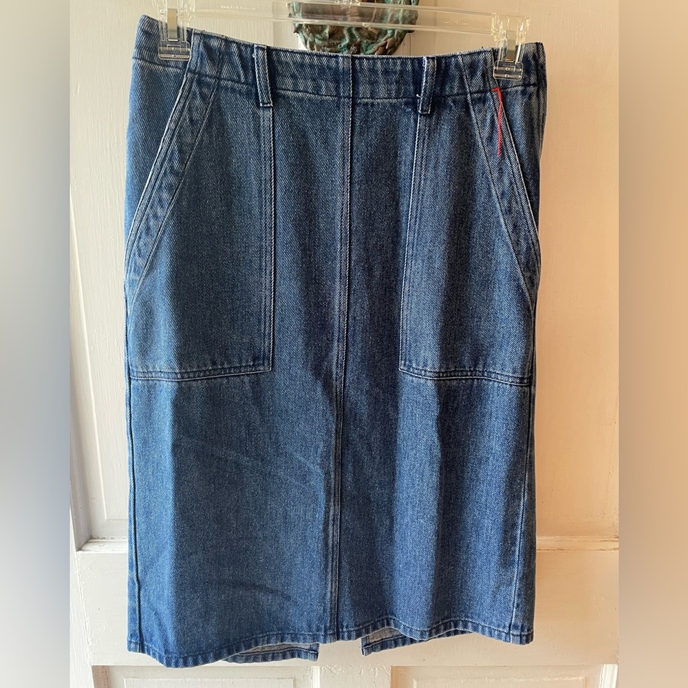 Raquel Allegra Indigo Pencil Skirt Sz 1/S 100% Lyocell